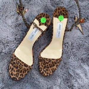 Jimmy Choo Leopard Chain Strap Heels